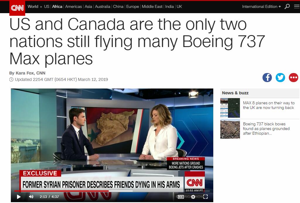 43国停飞波音737MAX，加拿大不会停飞?加网友：失望!